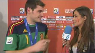 Spain Football Captain Casillas kiss a reporter [upl. by Dann]