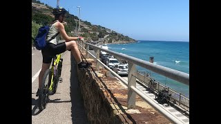 Pista Ciclabile del Parco Costiero Riviera dei Fiori da San Lorenzo al Mare a Ospedaletti Imperia [upl. by Nirtiak]