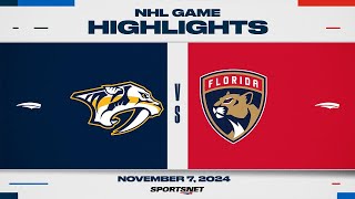 NHL Highlights  Predators vs Panthers  November 7 2024 [upl. by Jeavons795]