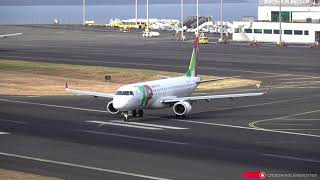 EMBRAER 195LR PORTUGALIA AIRLINES LANDING AND TAKEOFF MADEIRA AIRPORT [upl. by Anrak]