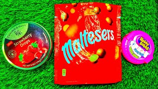 Satisfying video  Unpacking MampMS and Maltesers packet with rainbow candy ASMR [upl. by Margaretha]