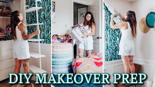 BEDROOM MAKEOVER PREP  REMOVING WALLPAPER amp REPAIRING DRYWALL DAMAGE  VIRAL TIKTOK DOPAMINE DECOR [upl. by Shirberg433]