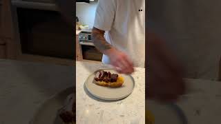 Crispy Pork Belly and Tomato Confit BLT food recipe recipevideo blt porkbelly [upl. by Ji778]