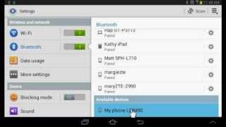 Bluetooth on the Samsung Tab 2 70 GTP3113  adjusting settings [upl. by Maje71]