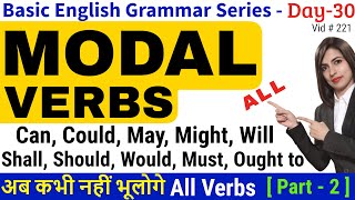 All Modal Verbs in English Grammar  What are modals [upl. by Alicirp]