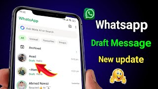 WhatsApp draft kya hai  Whatsapp draft message ka kya matlab hota hai  Whatsapp draft new update [upl. by Jansen]