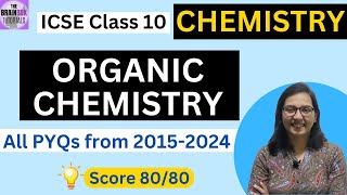 ICSE Class 10 Chemistry Organic Chemistry PYQs  Solution [upl. by Pepito883]