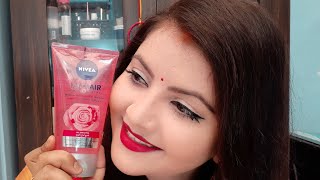 Nivea skin breathe miceller rose water face wash review  best face wash for every skin type [upl. by Yelak]