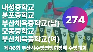 274 남자 여자 중등부 혼계영 400M 결승  제46회 부산시수영연맹회장배 수영대회내성중 분포중 부산체중 모동중 출전 [upl. by Manoop]