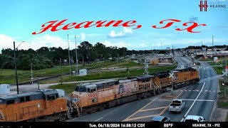 Hearne TX  UPRR DiamondHearne Yard  PTZ  SouthWest RailCams LIVE [upl. by Akerehs315]