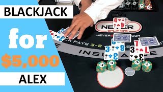 Huge 5000 blackjack session 2 Hands 3 shoes and Some Action [upl. by Eitra]