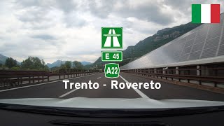 Driving in Italy Autostrada del Brennero A22 from Trento to Rovereto [upl. by Hachmann]