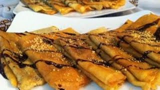 كريب حلو بصلصة الشكلاطة اللذيذةcrépes au chocolat [upl. by Notyep]