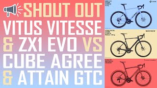 BIKE GEOMETRY COMAPARISON FORMULA  VITUS VITESSE  ZX1 VS CUBE AGREE ATTAIN GTC  BIKOTIC [upl. by Nevaed]