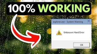 Unknown Hard Error On Windows 11 FIXED [upl. by Schiff767]