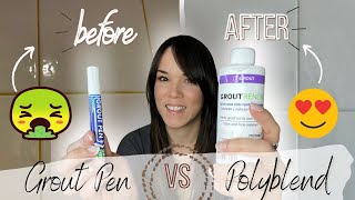 Make Grout Look New Grout Pen vs Polyblend Grout Renew [upl. by Mercado]