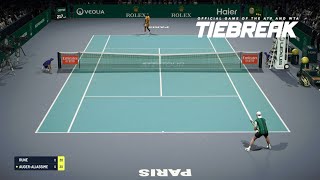 TIEBREAK  Holger Rune Vs Felix Auger Aliassime I Paris Masters I Expert Difficulty PS5 [upl. by Soracco538]