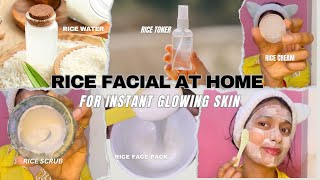 DIY 🌾RICE FACIAL AT HOME ✨HomeMade Rice Facial For Instant Glowing Skin पाऐ Spotless Skin✨ [upl. by Jayson]