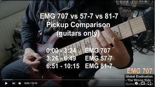 EMG 707 vs 577 vs 817 Pickup Comparison guitars only [upl. by Hadley961]