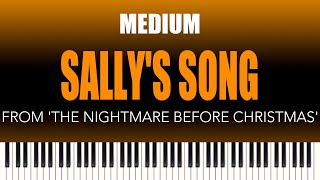 Sally’s Song – from The Nightmare Before Christmas  MEDIUM Piano Cover [upl. by Gurney685]