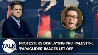 Protesters Displaying ProPalestine Paraglider Images Let Off By Judge [upl. by Stavro126]