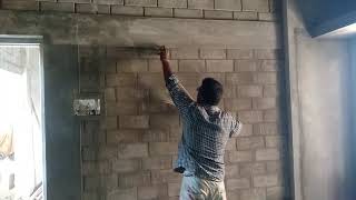 Low cost Interlock bricks plastering [upl. by Tnilf]