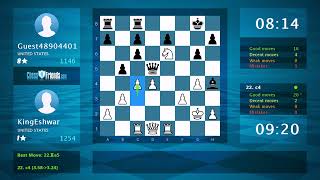 Chess Game Analysis KingEshwar  Guest48904401 10 By ChessFriendscom [upl. by Yerkovich667]