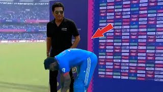 Virat Kohli touched Sachin Tendulkars feet after Breaking his most ODI Century Record in Ind vs NZ [upl. by Sremlahc372]