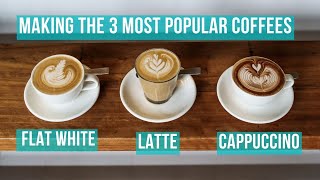 How to Make the 3 Most Popular Milk Coffees barista coffee [upl. by Rieth]