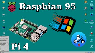 Raspberry Pi 4 Raspbian 95 Retro Windows look with emulators including DOSBOX [upl. by Nitnelav825]