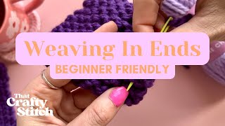 How To Weave in Ends  Garter  Stockinette Stitch [upl. by Haron234]