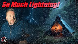 Storm Camping in a Tipi Tent  Heavy Rain amp Lots of Lightning ⚡ ⛈️ 🌧️ [upl. by Atin271]