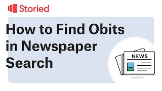 Tip Finding Obits in the Newspaper [upl. by Dielu743]