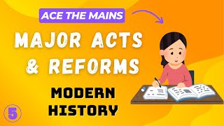 Acts amp Reforms under British Rule  Modern History Series Part5  UPSC  UPPCS [upl. by Mellette]