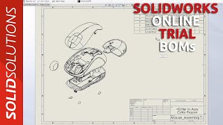 How to produce BOMs and Exploded Views in SOLIDWORKS  SOLIDWORKS Online Trial [upl. by Gadmon67]