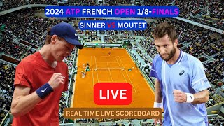 Jannik Sinner Vs Corentin Moutet LIVE Score UPDATE Today Tennis 2024 ATP French Open 18Finals [upl. by Shannon]