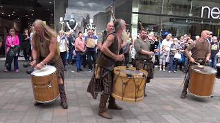 Clanadonia perform Last of the Mohicans in Perth City centre during Medieval Fayre Aug 2017 [upl. by Gundry]