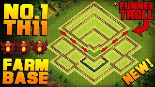 BEST TH11 FARMING BASE  PROOF  NEW CoC Town Hall 11 Trophy  Hybrid Base  Clash of Clans [upl. by Iny]