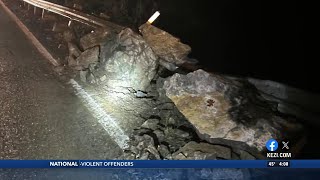 Rockslide closes Highway 199 [upl. by Inama]