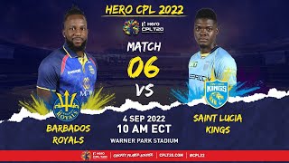 LIVE  Barbados Royals vs St Lucia Kings  CPL 2022 [upl. by Ailee]