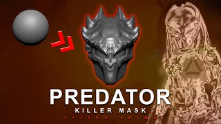 Zbrush Timelapse Predator Killer Mask  速雕刻 铁血战士面罩 [upl. by Phillips]