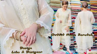 How to Design a Dress Like A Designer  Eid Dress Designing  Outfit From ScratchWedding Season [upl. by Nahij]