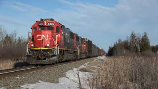 Railfanning CN Main Lines in Michigans Upper Peninsula February 11 2023 [upl. by Bord]