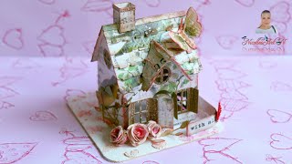 Spring ornamental little house Tim HoltzSizzix Village Collection short presentation [upl. by Onirefes]