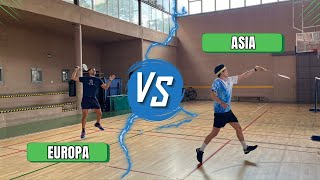 Europa vs Asia en Bádminton Aprende a moverte por la pista en unos minutos [upl. by Suoiluj98]