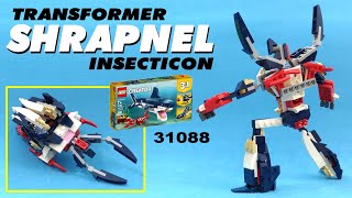 Tutorial Lets build Transformer Insect Insecticon Shrapnel from LEGO Creator set 31088 [upl. by Janith]