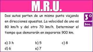 Dos autos parten de un mismo punto viajando en direcciones opuestas La velocidad de uno es 80 kmh [upl. by Ainnet]