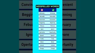 Misspelled words learnenglish vocabulary beginnersenglish missspelledwords shorts [upl. by Adamson]