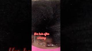 I relaxed my hair after 1 yr shortsviral shortsviral hair [upl. by Salomo888]