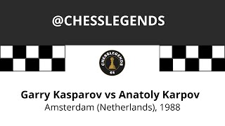 Garry Kasparov vs Anatoly Karpov Amsterdam Netherlands 1988 [upl. by Edas428]